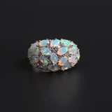 ‘Addie’ Oval Opal Cluster Dome Ring – white top view