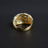 ‘Addie’ Oval Opal Cluster Dome Ring – yellow back