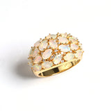 ‘Addie’ Oval Opal Cluster Dome Ring – yellow gold