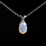 ‘Mercy’ Oval Opal Cross Bail Pendant