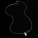 ‘Mercy’ Oval Opal Cross Bail Pendant – full chain