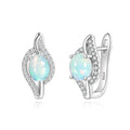 ‘Frankie’ Oval Opal CZ Swirl Earrings