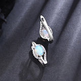 ‘Frankie’ Oval Opal CZ Swirl Earrings – front and back