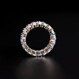 ‘Everly’ Oval Opal Eternity Band Ring – upright front