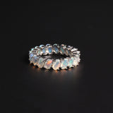 ‘Everly’ Oval Opal Eternity Band Ring – side view