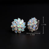 ‘Primrose’ Oval Opal Flower Cluster Earrings – dimensions
