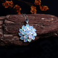 ‘Bluebell’ Oval Opal Flower Cluster Pendant