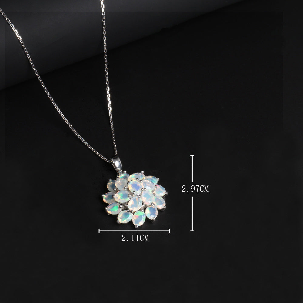 ‘Bluebell’ Oval Opal Flower Cluster Pendant – dimensions
