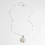 ‘Bluebell’ Oval Opal Flower Cluster Pendant – necklace full