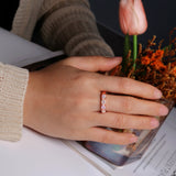 ‘Peony’ Oval Opal Half Eternity Ring – on hand tulips