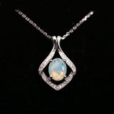 ‘Lark’ Oval Opal Kite Frame Pendant