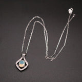 ‘Lark’ Oval Opal Kite Frame Pendant – full chain