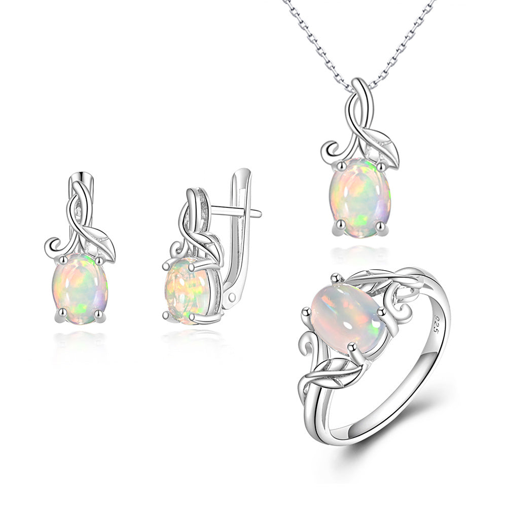 ‘Rosemary’ Oval Opal Leaf Vine Set