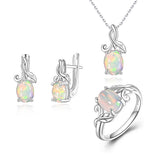 ‘Rosemary’ Oval Opal Leaf Vine Set