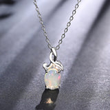 ‘Rosemary’ Oval Opal Leaf Vine Set – pendant on fabric