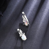 ‘Rosemary’ Oval Opal Leaf Vine Set – earrings side view