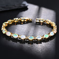 ‘Marigold’ Oval Opal Link Tennis Bracelet
