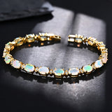 ‘Marigold’ Oval Opal Link Tennis Bracelet