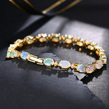 ‘Marigold’ Oval Opal Link Tennis Bracelet – clasp close up