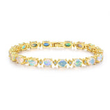 ‘Marigold’ Oval Opal Link Tennis Bracelet – white bg