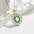 ‘Joy’ Oval Opal Peridot Sunburst Pendant