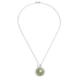 ‘Joy’ Oval Opal Peridot Sunburst Pendant – chain full length u