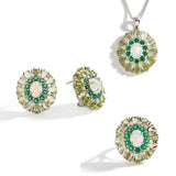 ‘Daintree’ Oval Opal Peridot Sunburst Set