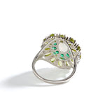 ‘Daintree’ Oval Opal Peridot Sunburst Set – ring back