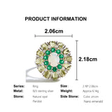 ‘Daintree’ Oval Opal Peridot Sunburst Set – ring dimensions