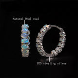‘Estelle’ Oval Opal Row Hoop Earrings – materials callout