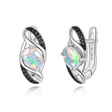 ‘Honey’ Oval Opal Spinel Swirl Earrings