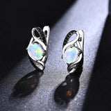 ‘Honey’ Oval Opal Spinel Swirl Earrings – pair standing