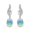 ‘River’ Oval Opal Swirl Drop Earrings