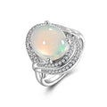 ‘Cove’ Oval Opal Swirl Halo Ring