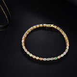‘Juniper’ Oval Opal Tennis Bracelet – closed oval