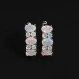‘Effie’ Oval Round Opal Huggie Earrings