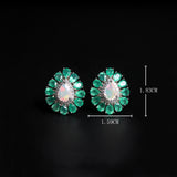 ‘Myrtle’ Pear Opal Agate Flower Earrings – dimensions