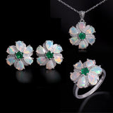 ‘Meadow’ Pear Opal Agate Flower Set