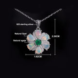 ‘Meadow’ Pear Opal Agate Flower Set – pendant dimensions