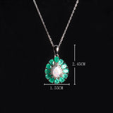 ‘Winton’ Pear Opal Agate Halo Pendant – dimensions