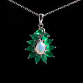 ‘Finley’ Pear Opal Agate Leaf Pendant