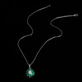 ‘Finley’ Pear Opal Agate Leaf Pendant – necklace full
