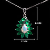 ‘Finley’ Pear Opal Agate Leaf Pendant – dimensions
