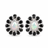 ‘Pepper’ Pear Opal Black Spinel Earrings