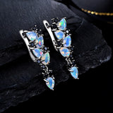 ‘Waverly’ Pear Opal Cascade Cluster Earrings