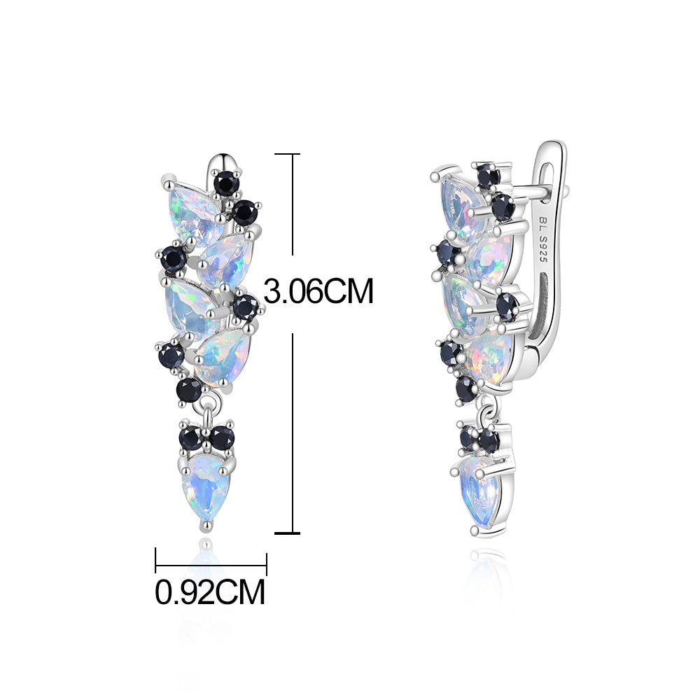 ‘Waverly’ Pear Opal Cascade Cluster Earrings – dimensions