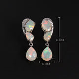 ‘Collins’ Pear Opal Cluster Drop Earrings – dimensions