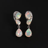 ‘Collins’ Pear Opal Cluster Drop Earrings