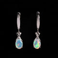 ‘Ainsley’ Pear Opal Crossover Drop Earrings