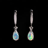‘Ainsley’ Pear Opal Crossover Drop Earrings